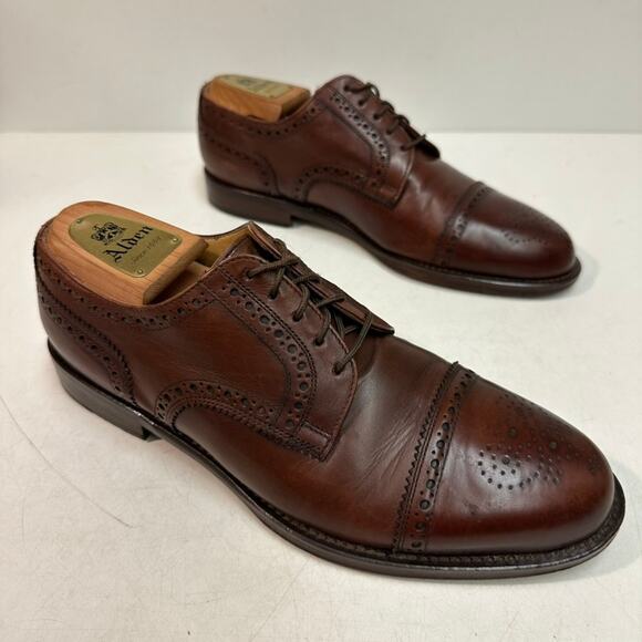 VERY GOOD Rancourt & Co. x Cole Haan Oxford Wingtip Cap Toe Brown Maine USA 8.5 - Picture 4 of 13